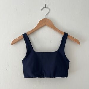 Girlfriend Collective XS Tommy Cropped Bra Skyline Blue